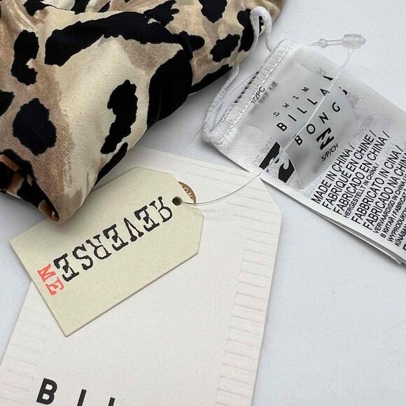 New Billabong Cheetah Print Reversible Bikini Top - Size S - Picture 3 of 5